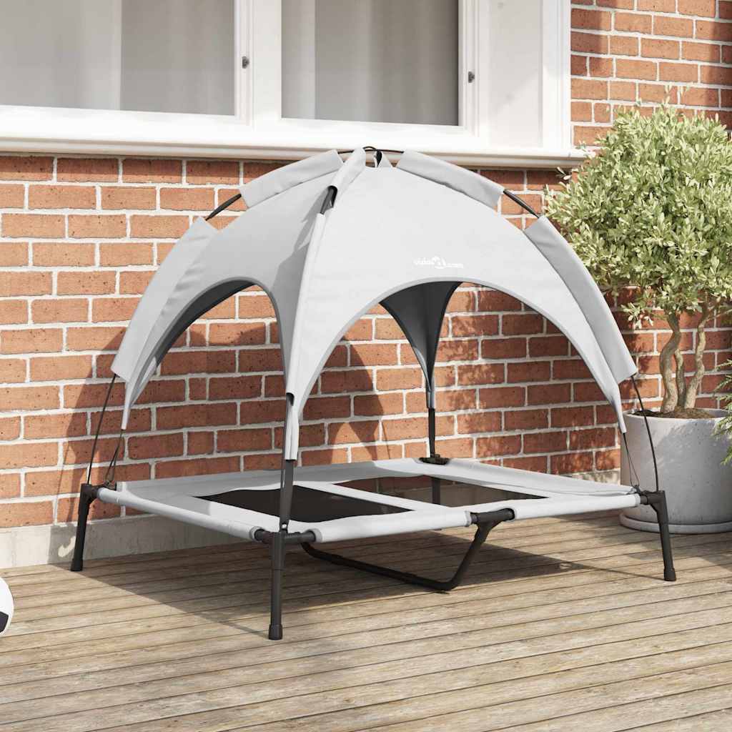 vidaXL Legowisko dla psa Srebrnoszary 92 x 77 x 82,5 cm Stal