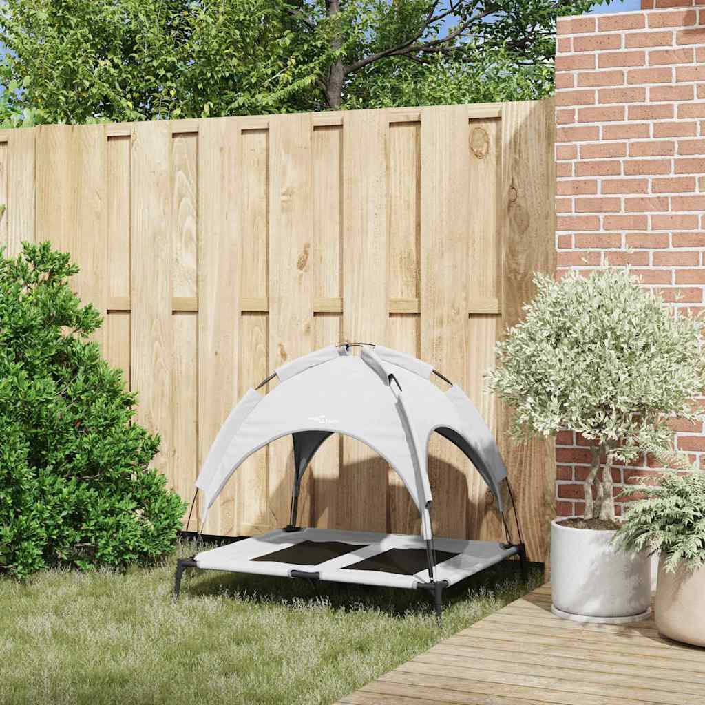vidaXL Legowisko dla psa Srebrnoszary 92 x 77 x 82,5 cm Stal