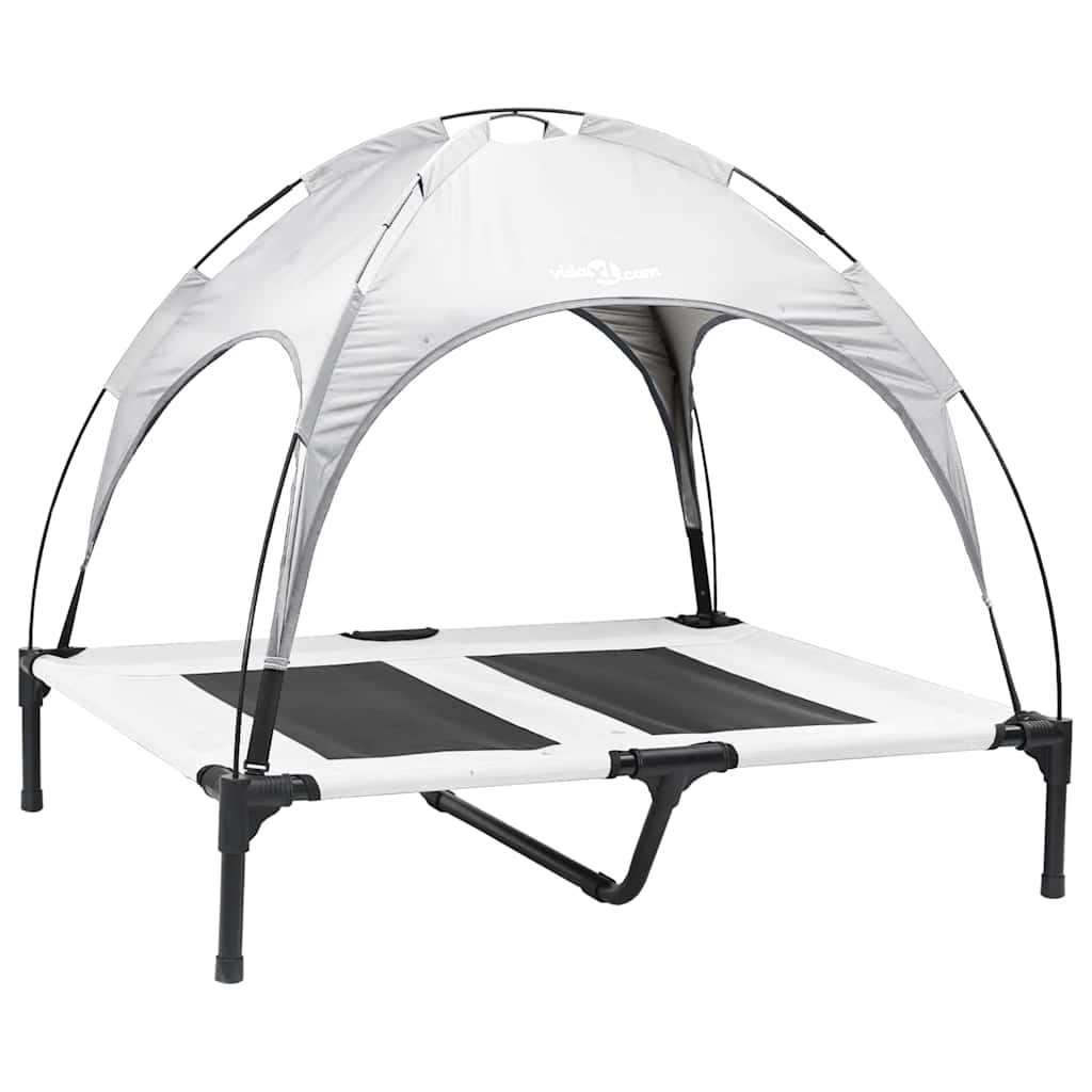 vidaXL Legowisko dla psa Srebrnoszary 92 x 77 x 82,5 cm Stal