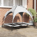 vidaXL Legowisko dla psa Srebrnoszary 122 x 93 x 106,5 cm Stal