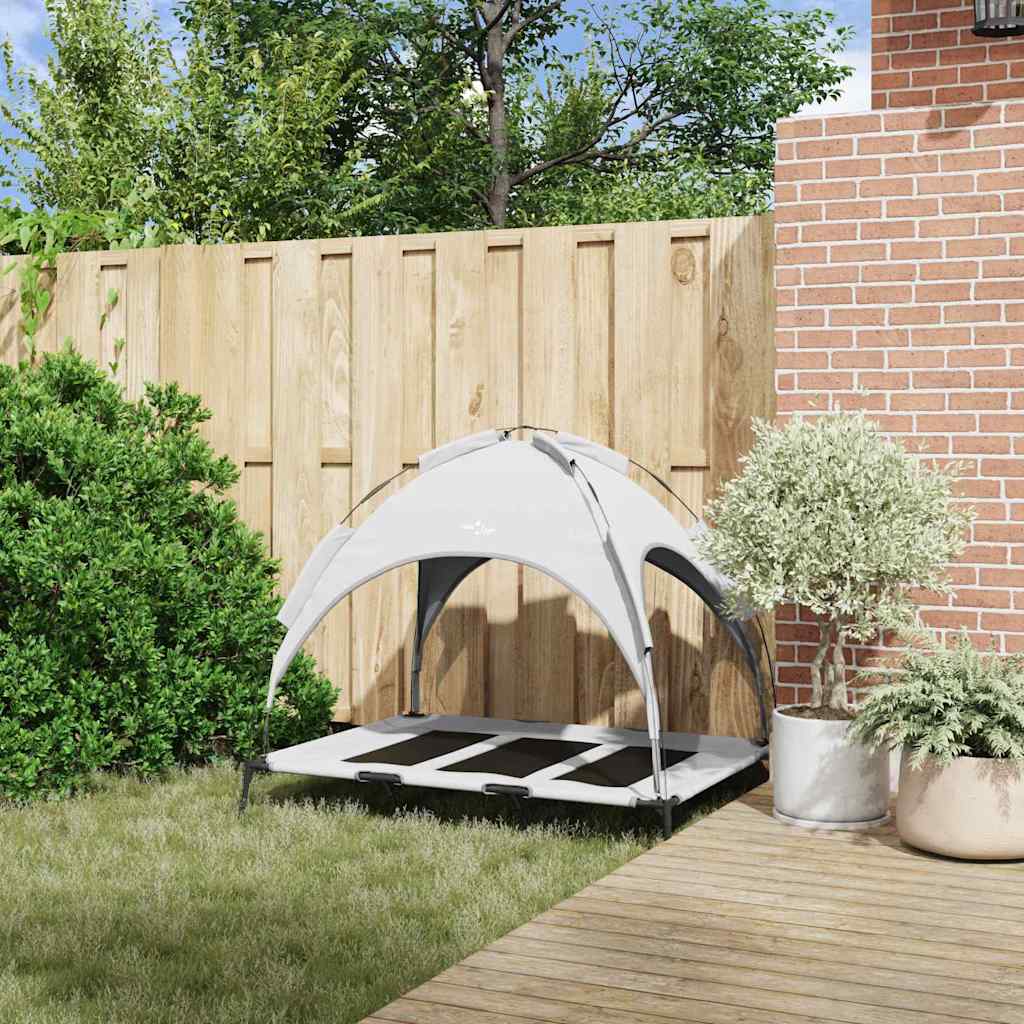 vidaXL Legowisko dla psa Srebrnoszary 122 x 93 x 106,5 cm Stal