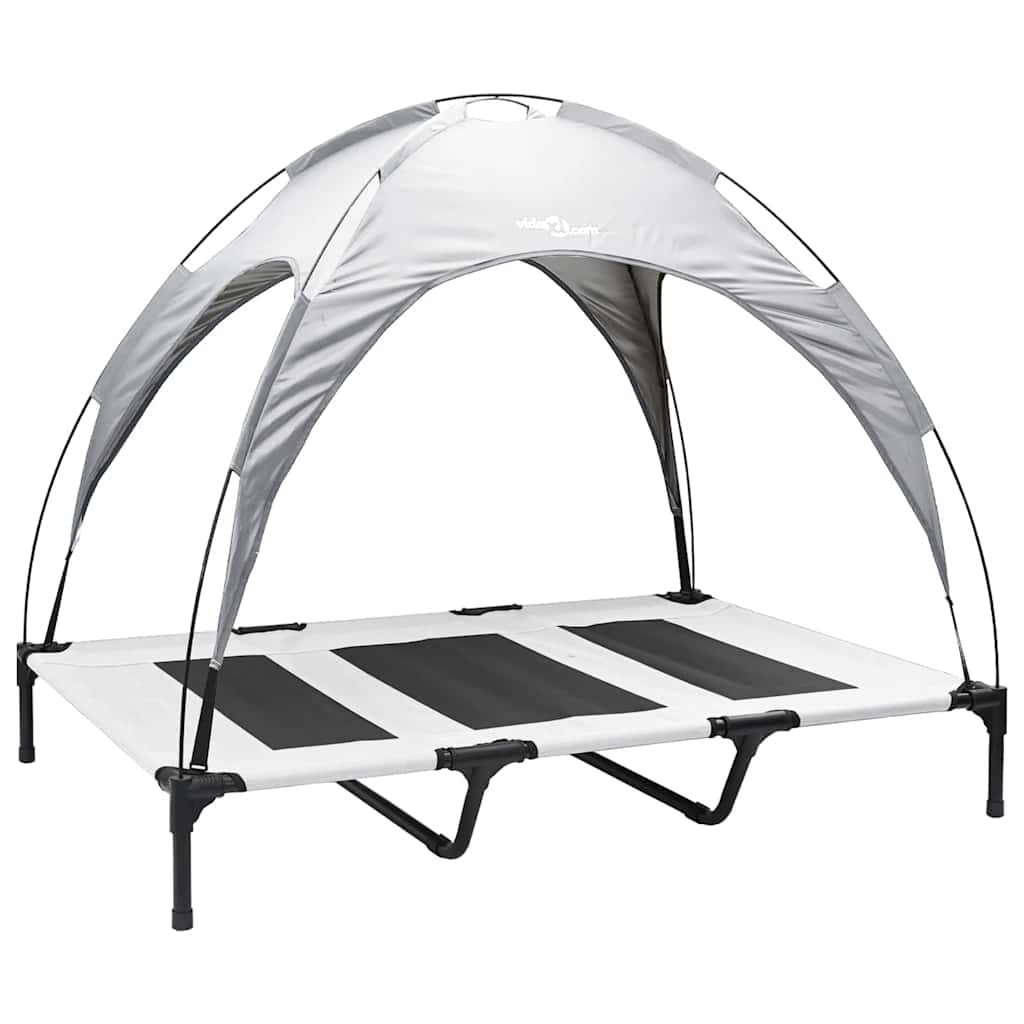 vidaXL Legowisko dla psa Srebrnoszary 122 x 93 x 106,5 cm Stal