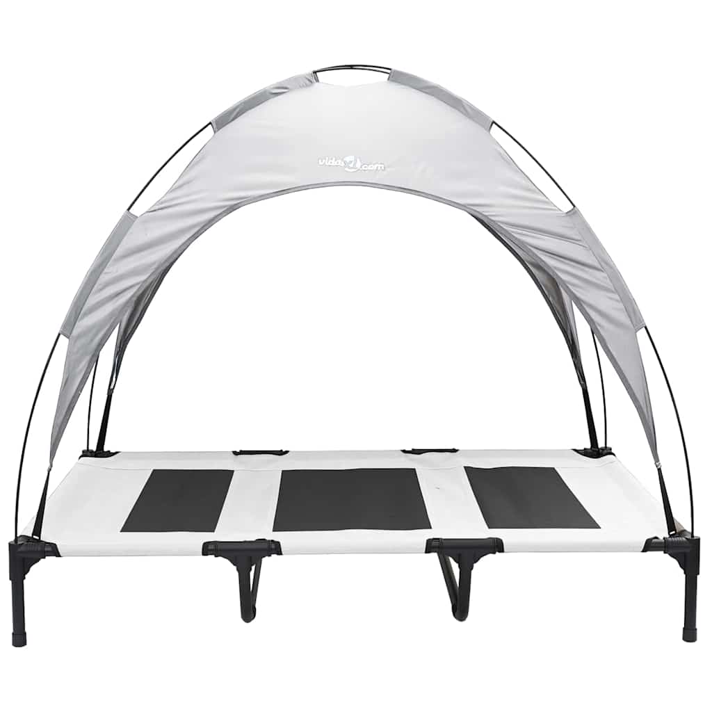 vidaXL Legowisko dla psa Srebrnoszary 122 x 93 x 106,5 cm Stal