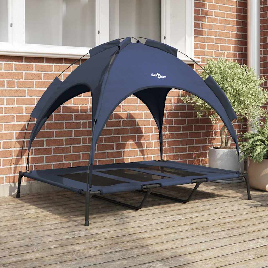 vidaXL Legowisko dla psa Granatowy 122 x 93 x 106,5 cm Stal