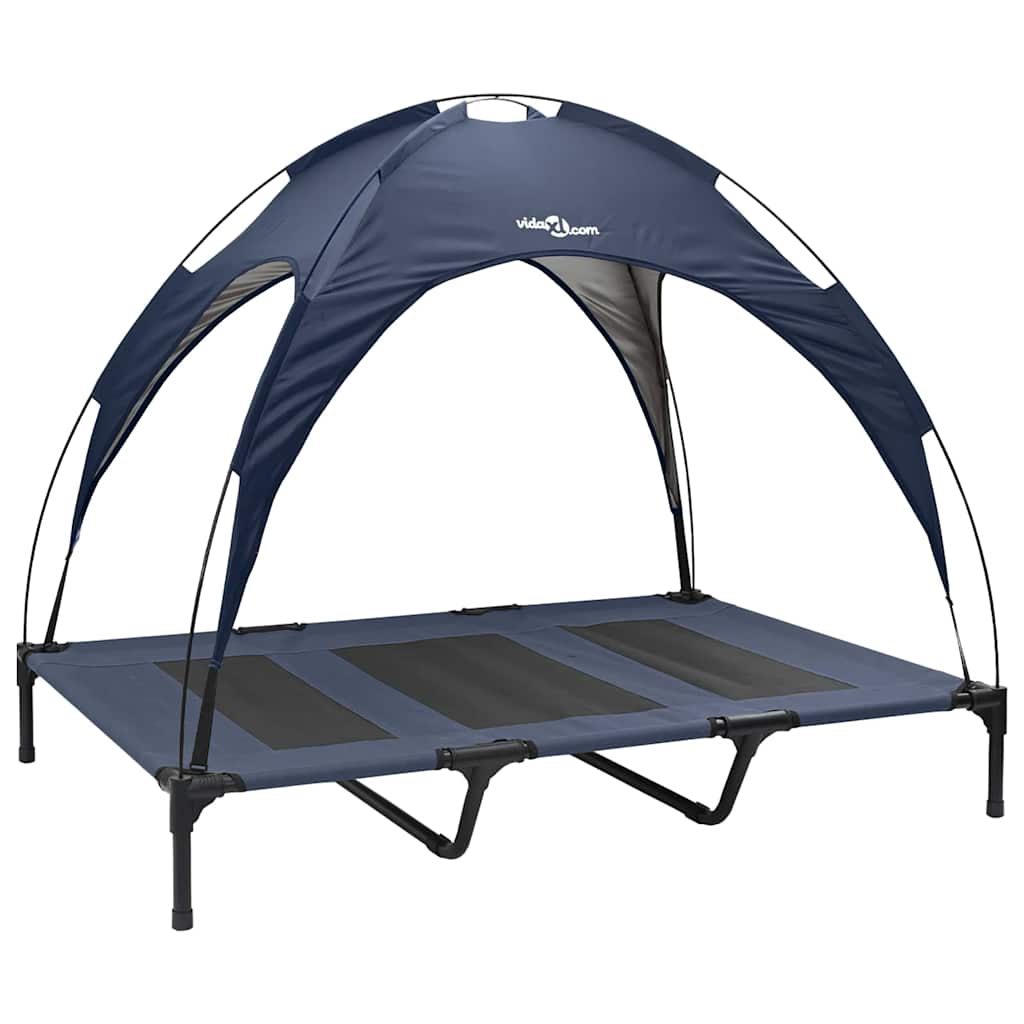 vidaXL Legowisko dla psa Granatowy 122 x 93 x 106,5 cm Stal