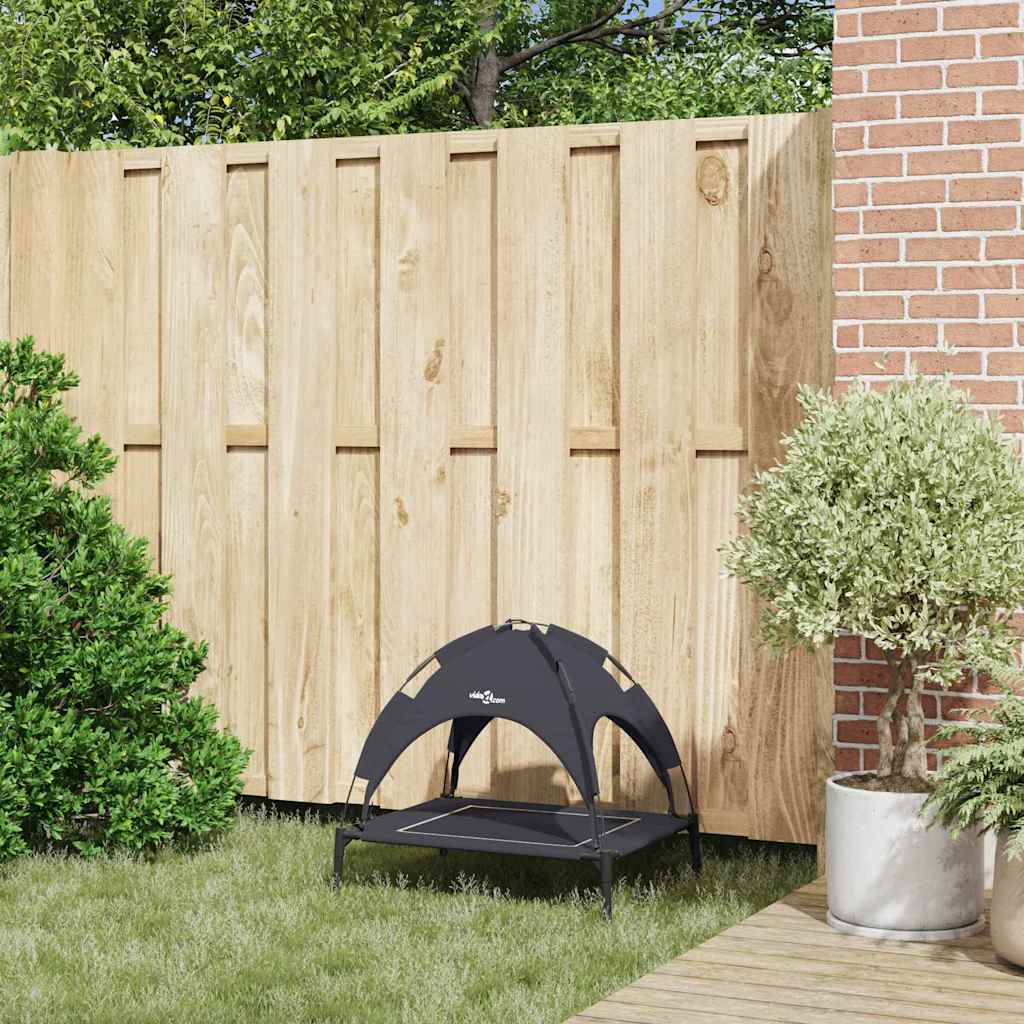 vidaXL Legowisko dla psa Czarny 63 x 49,5 x 60 cm Stal