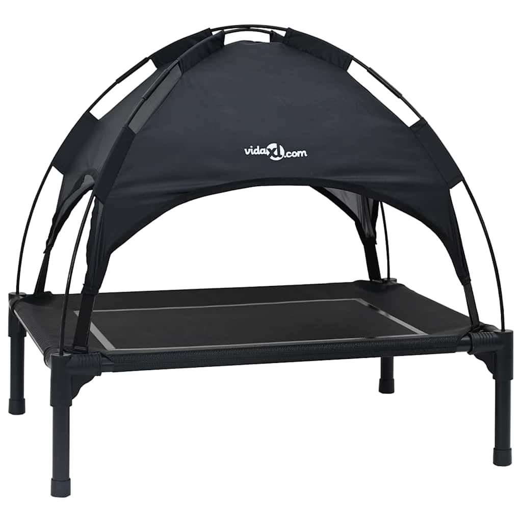 vidaXL Legowisko dla psa Czarny 63 x 49,5 x 60 cm Stal