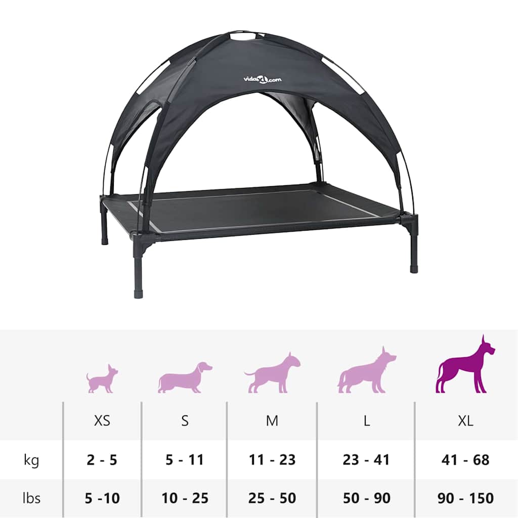 vidaXL Legowisko dla psa Czarny 104 x 86 x 84,5 cm Stal