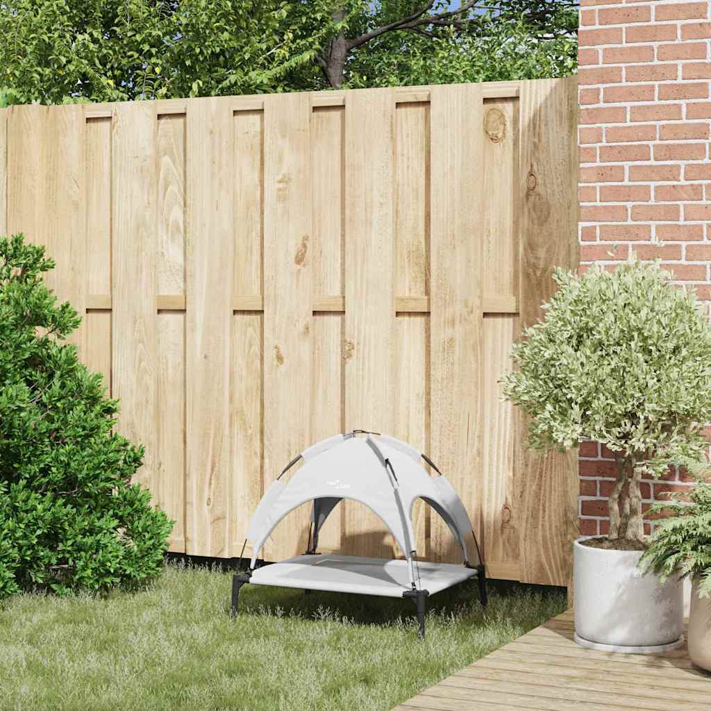 vidaXL Legowisko dla psa Srebrnoszary 63 x 49,5 x 60 cm Stal