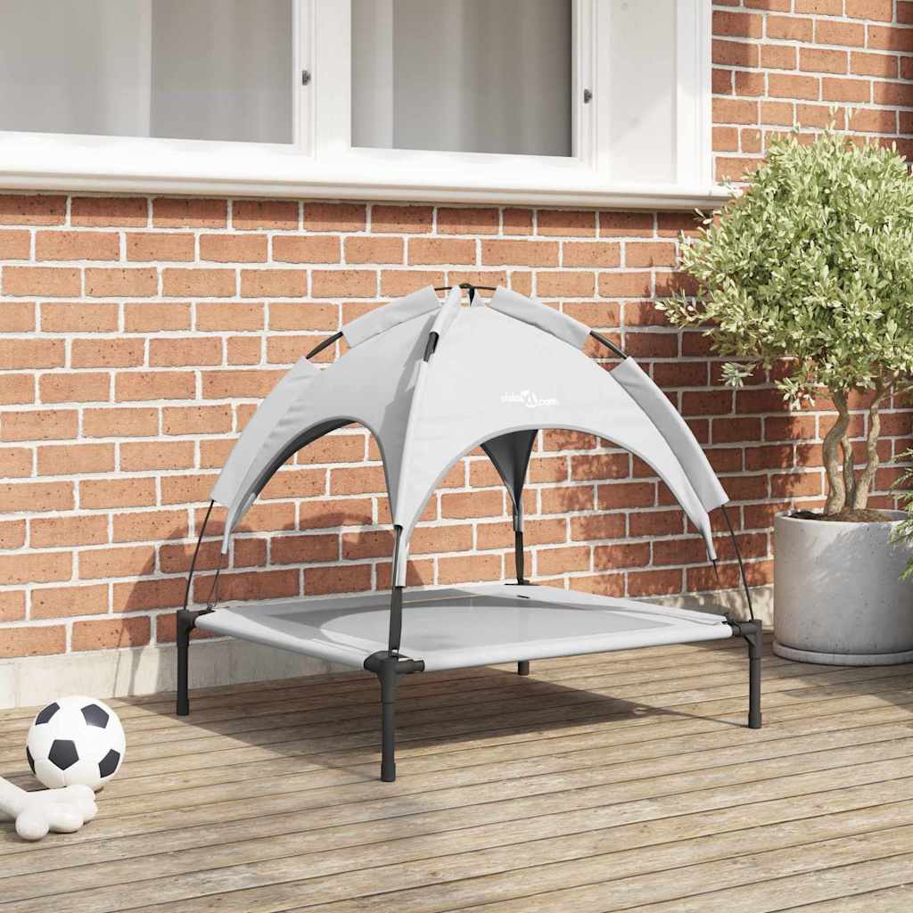 vidaXL Legowisko dla psa Srebrnoszary 71 x 64 x 71 cm Stal