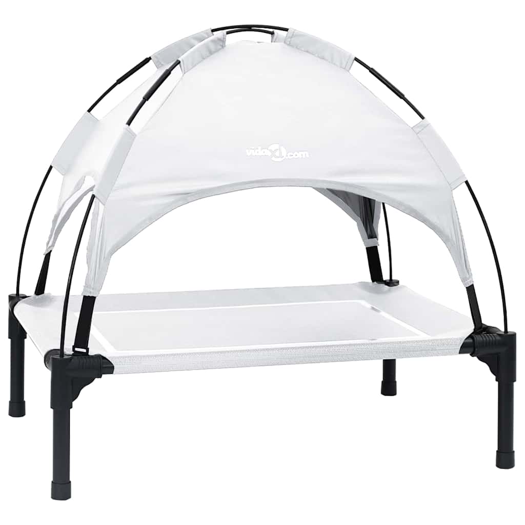 vidaXL Legowisko dla psa Srebrnoszary 71 x 64 x 71 cm Stal