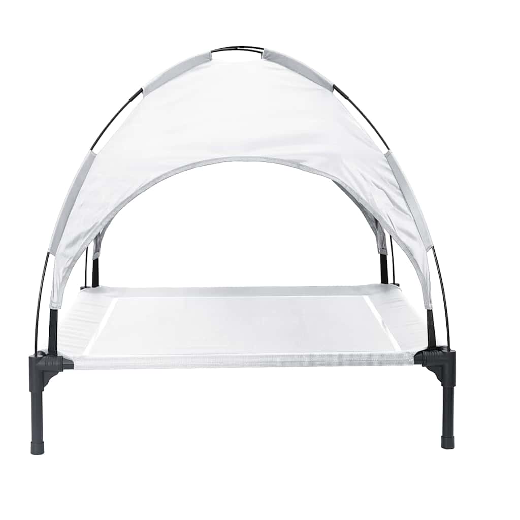 vidaXL Legowisko dla psa Srebrnoszary 90 x 81 x 80,5 cm Stal