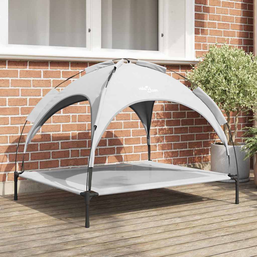vidaXL Legowisko dla psa Srebrnoszary 104 x 86 x 84,5 cm Stal