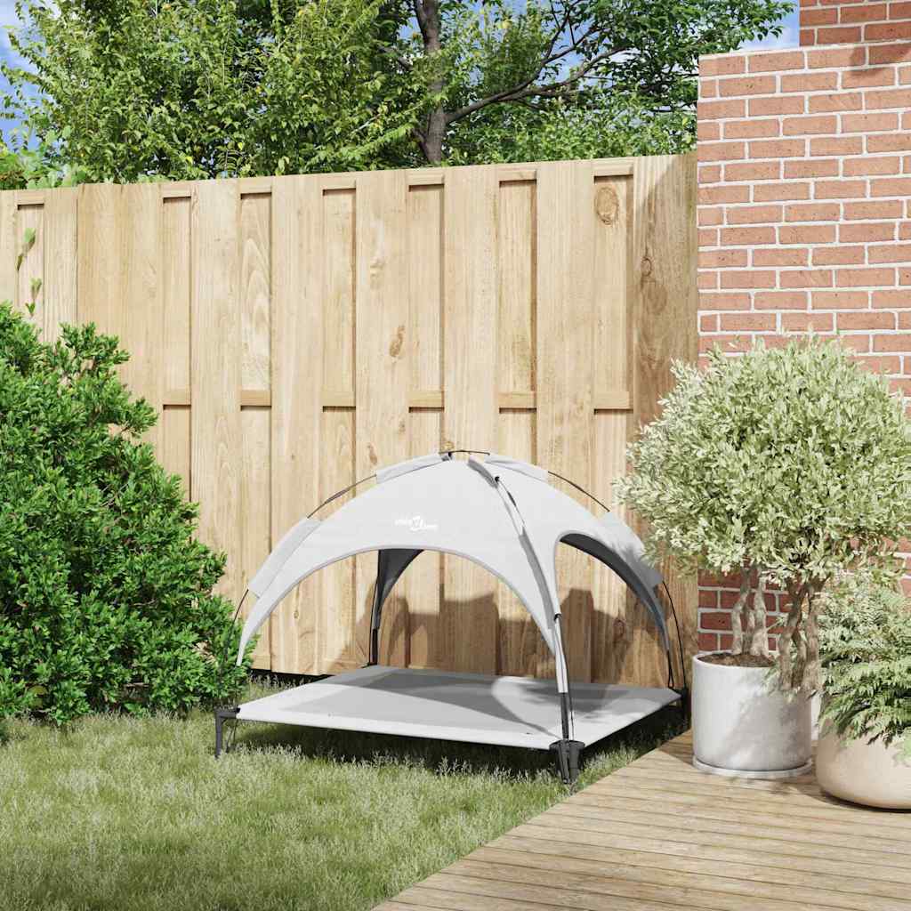 vidaXL Legowisko dla psa Srebrnoszary 104 x 86 x 84,5 cm Stal