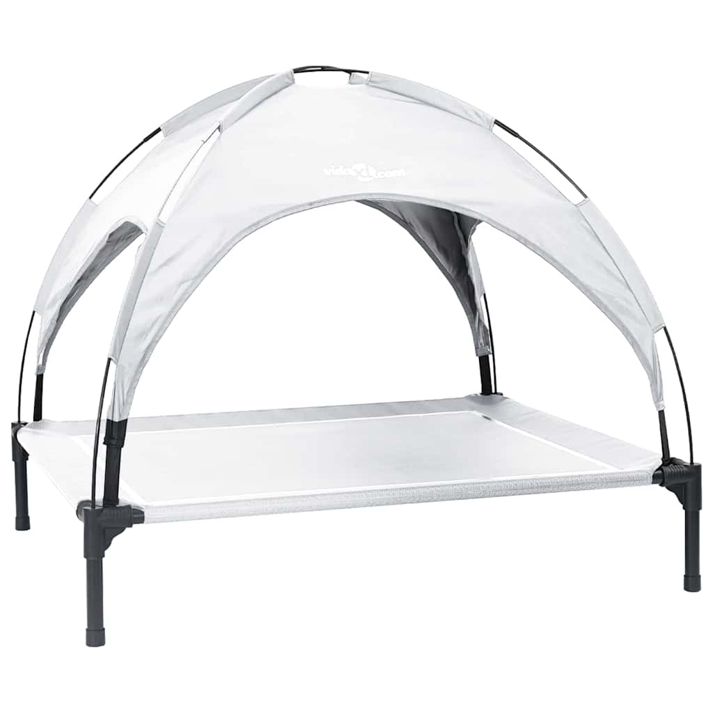 vidaXL Legowisko dla psa Srebrnoszary 104 x 86 x 84,5 cm Stal