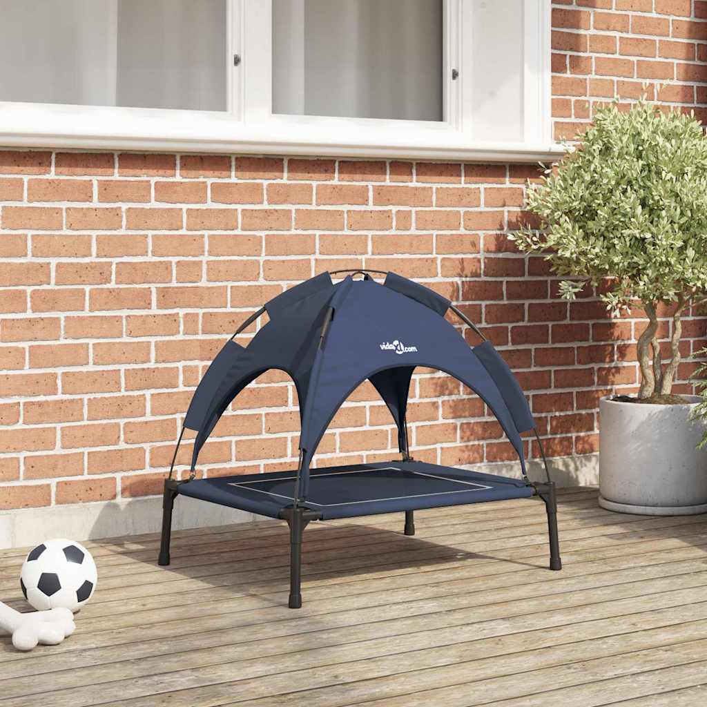 vidaXL Legowisko dla psa Granatowy 63 x 49,5 x 60 cm Stal