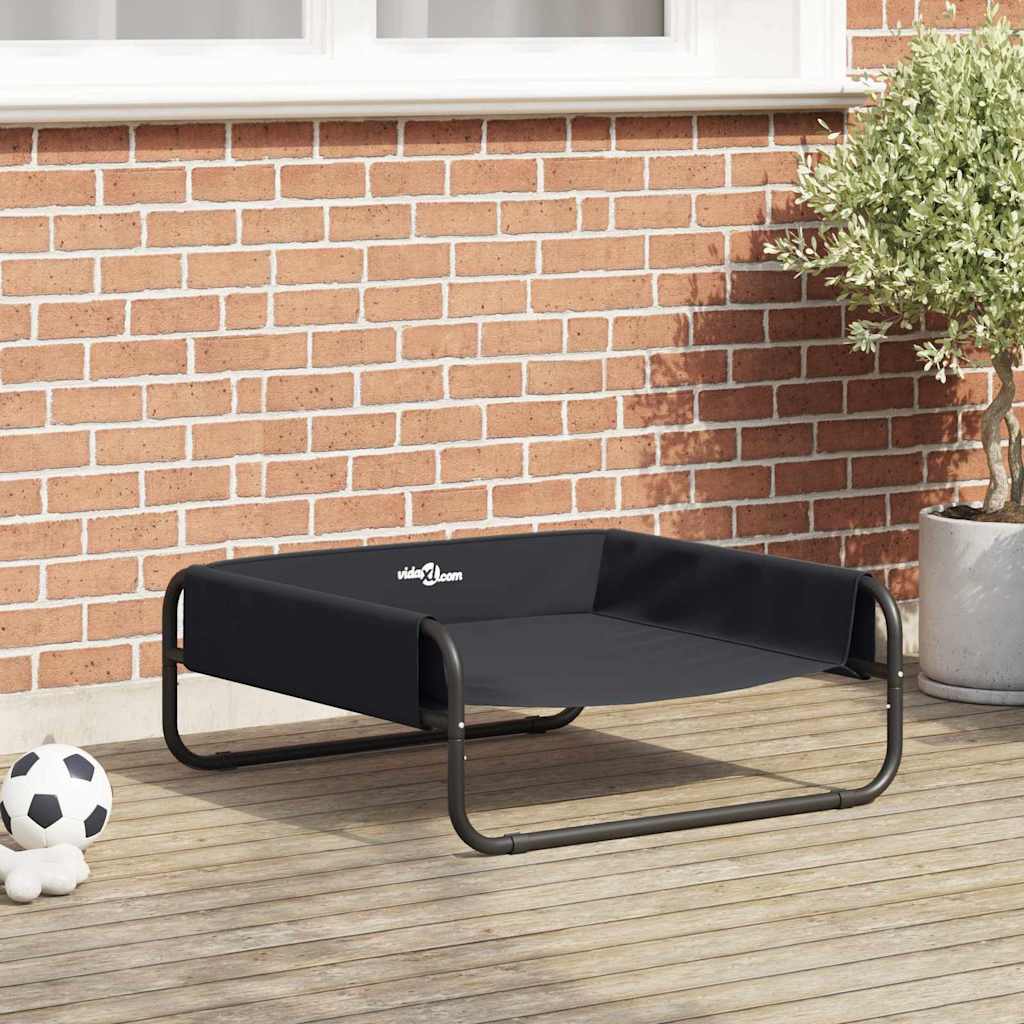 vidaXL Legowisko dla psa Czarny 75 x 75 x 30 cm Stal