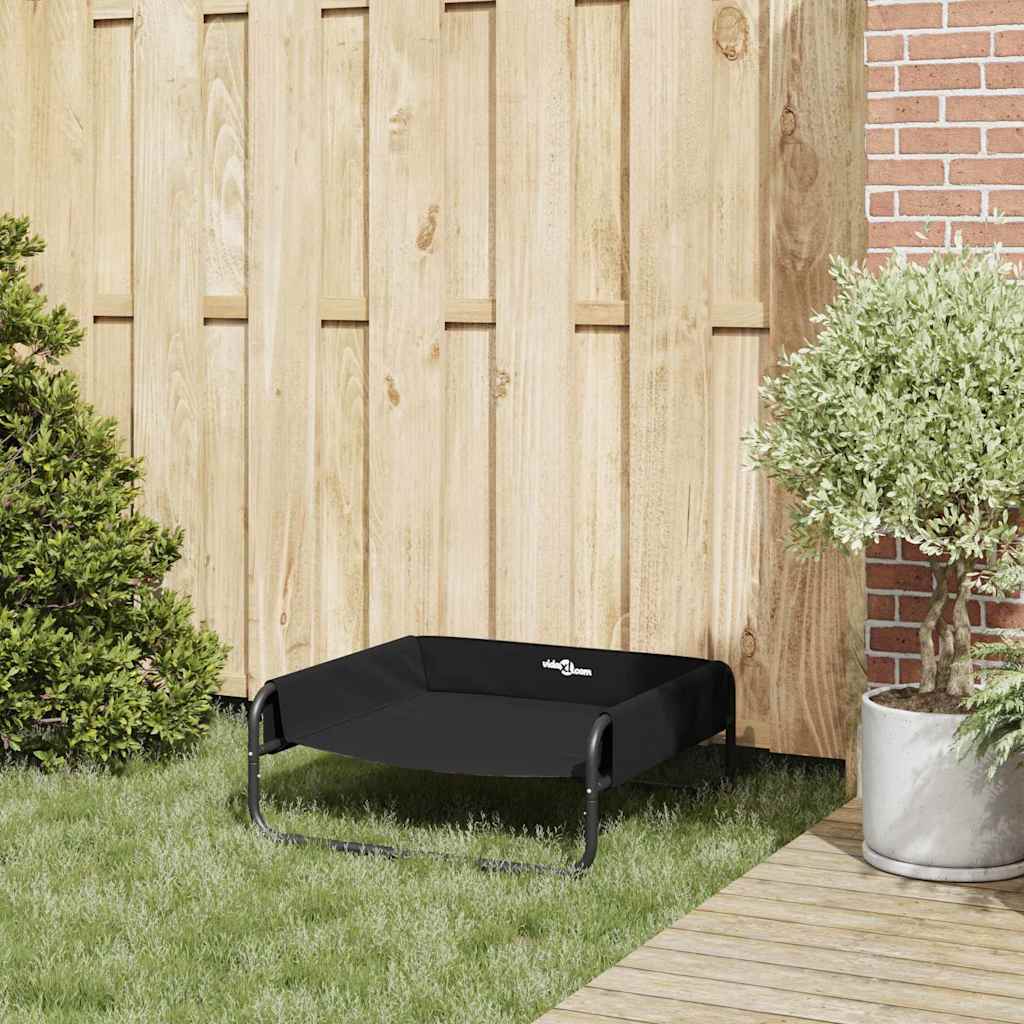 vidaXL Legowisko dla psa Czarny 75 x 75 x 30 cm Stal