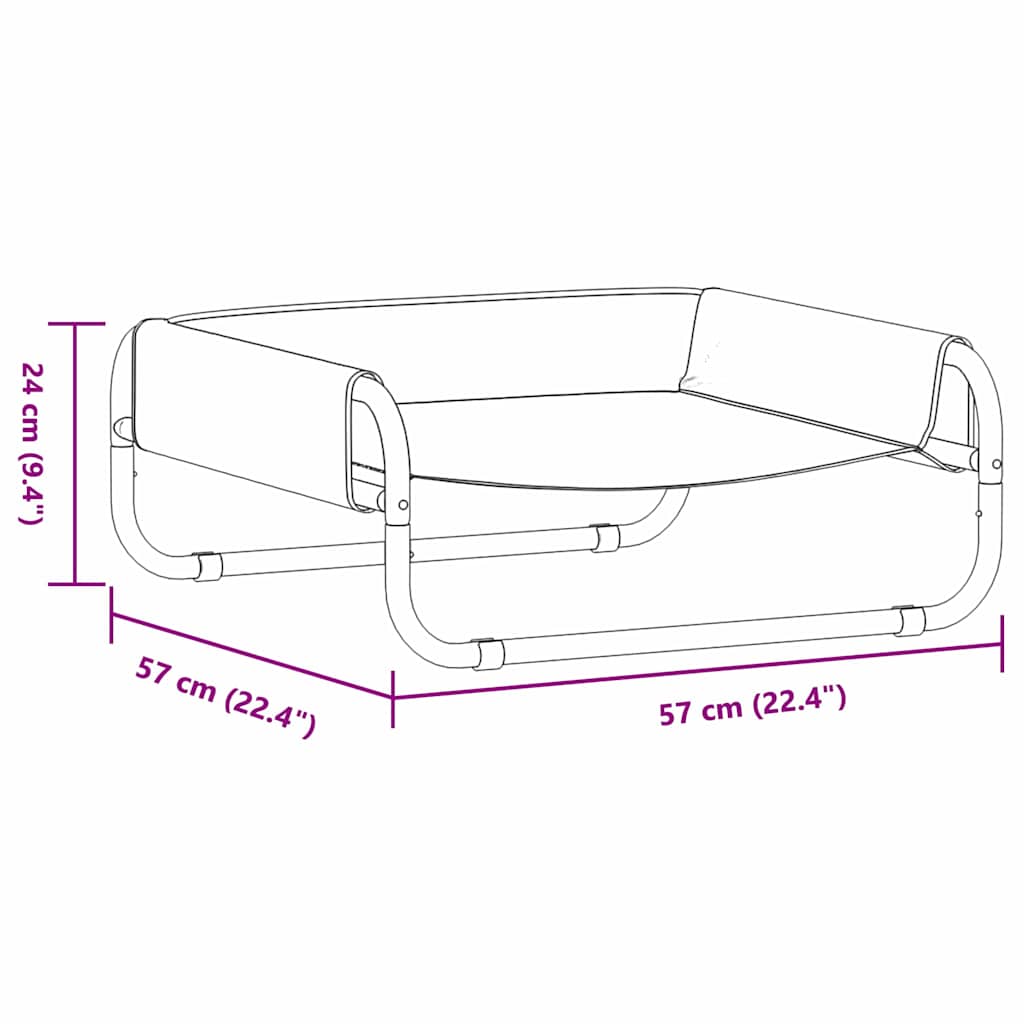 vidaXL Legowisko dla psa Jasnoszary 57 x 57 x 24 cm Stal