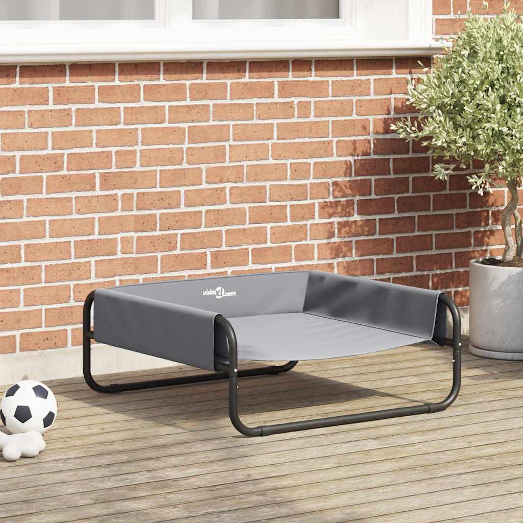 vidaXL Legowisko dla psa Jasnoszary 70 x 70 x 28,5 cm Stal