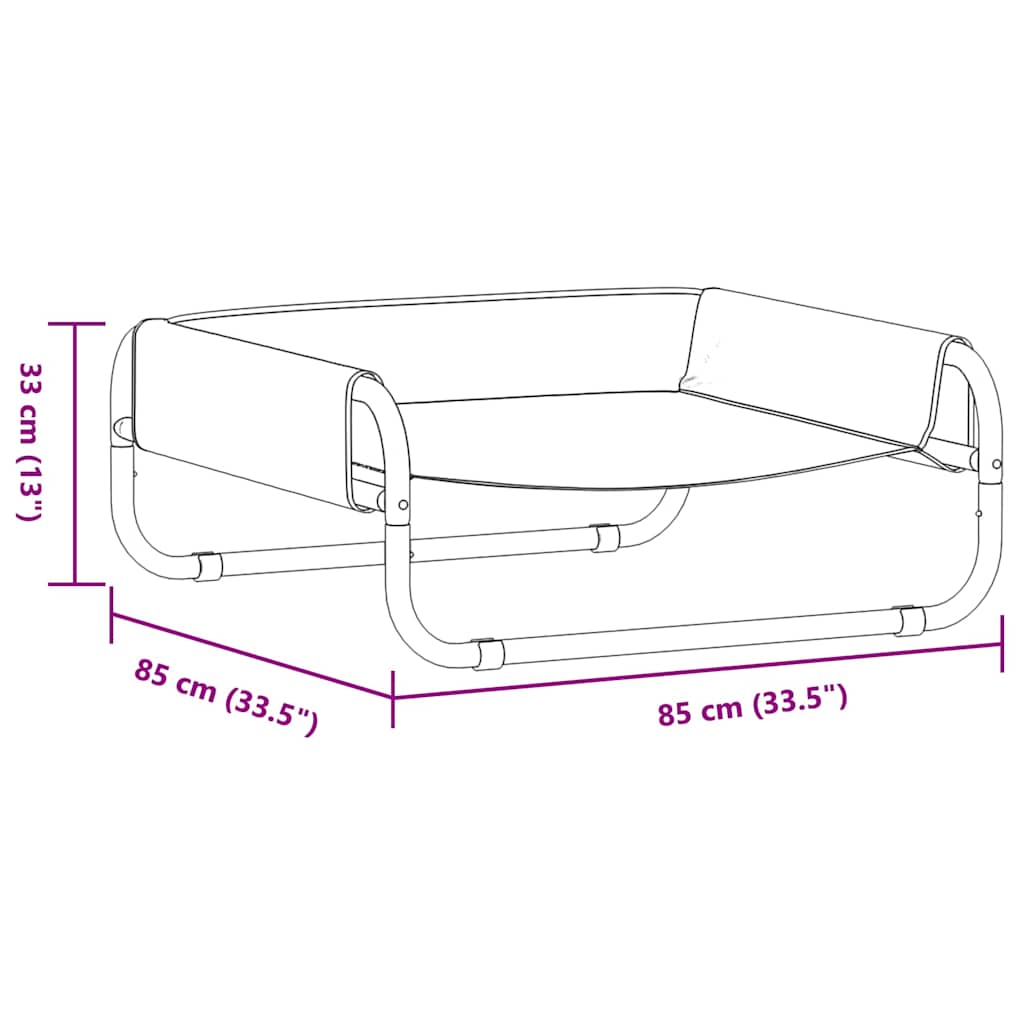 vidaXL Legowisko dla psa Jasnoszary 85 x 85 x 33 cm Stal
