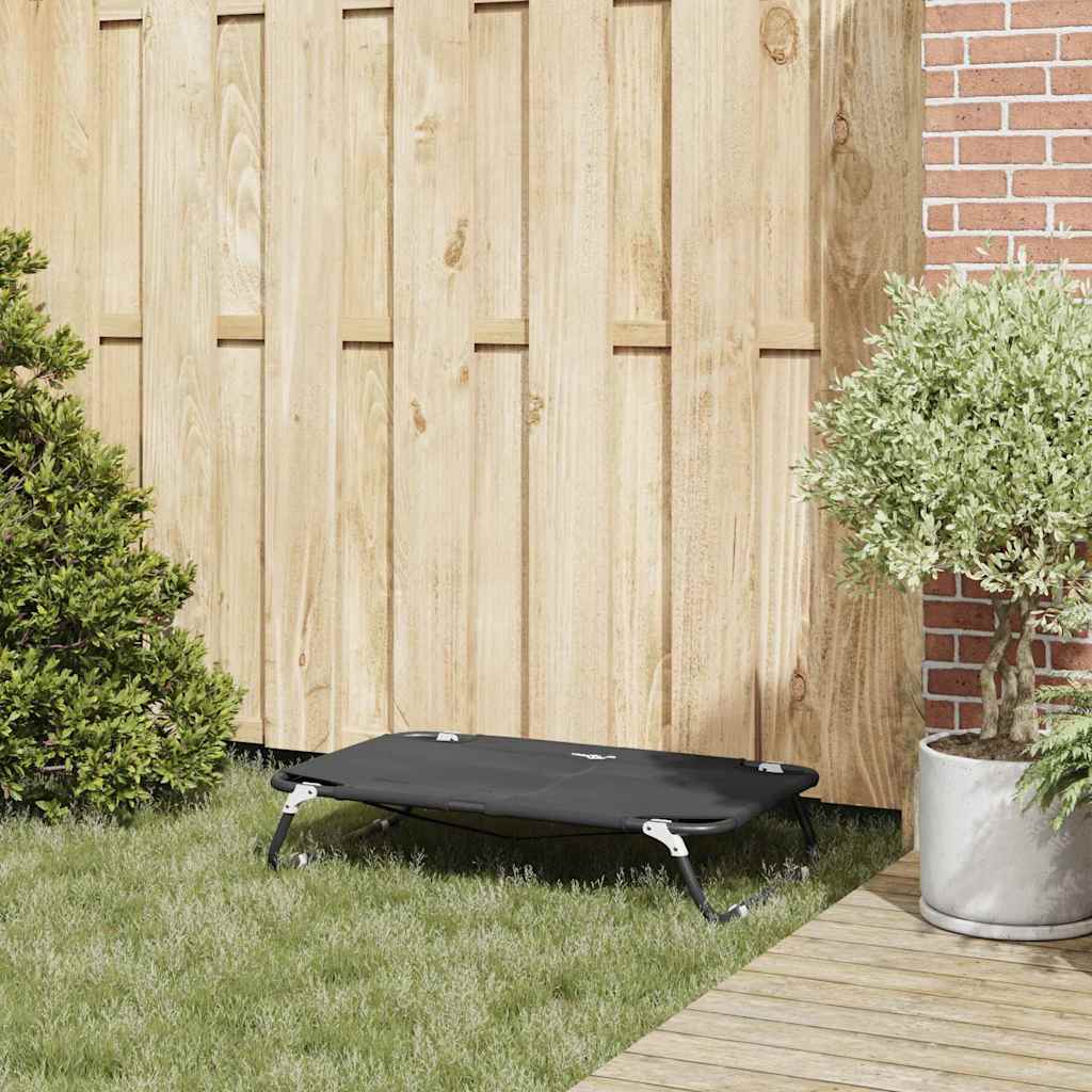 vidaXL Legowisko dla psa Czarny 90 x 55 x 18 cm Stal