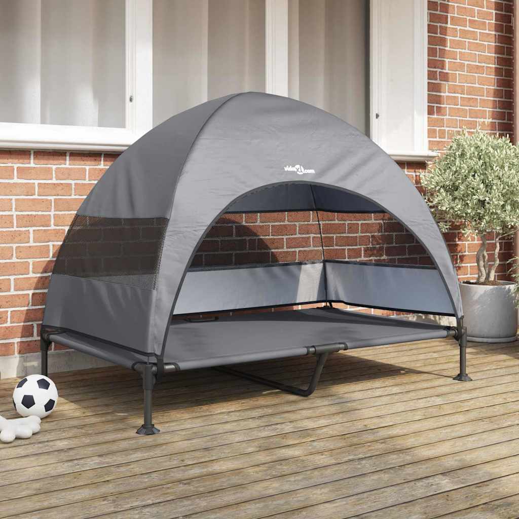 vidaXL Podnóżka dla psa Jasnoszary 127 x 81 x 108 cm Tkanina i Stal