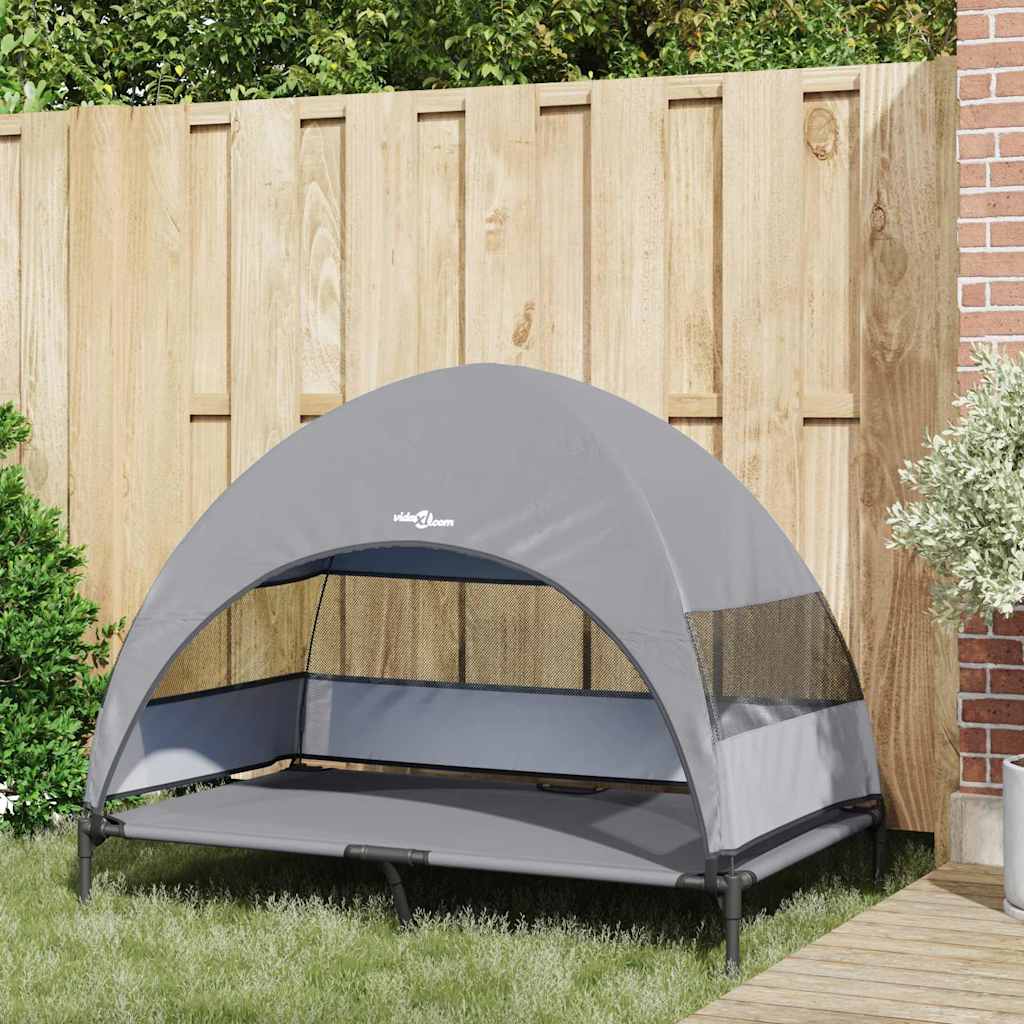 vidaXL Podnóżka dla psa Jasnoszary 127 x 81 x 108 cm Tkanina i Stal