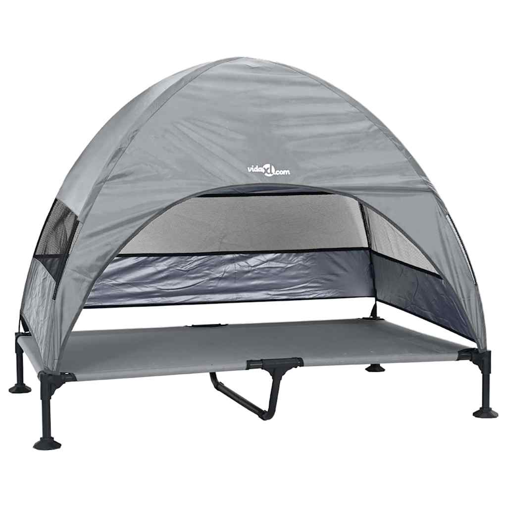 vidaXL Podnóżka dla psa Jasnoszary 127 x 81 x 108 cm Tkanina i Stal