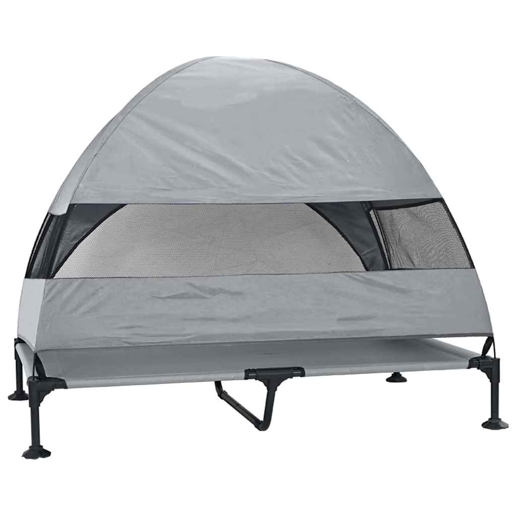 vidaXL Podnóżka dla psa Jasnoszary 127 x 81 x 108 cm Tkanina i Stal