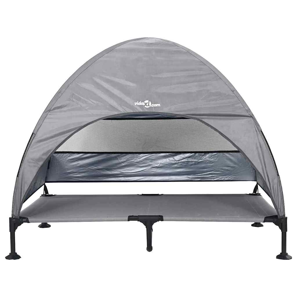 vidaXL Podnóżka dla psa Jasnoszary 127 x 81 x 108 cm Tkanina i Stal