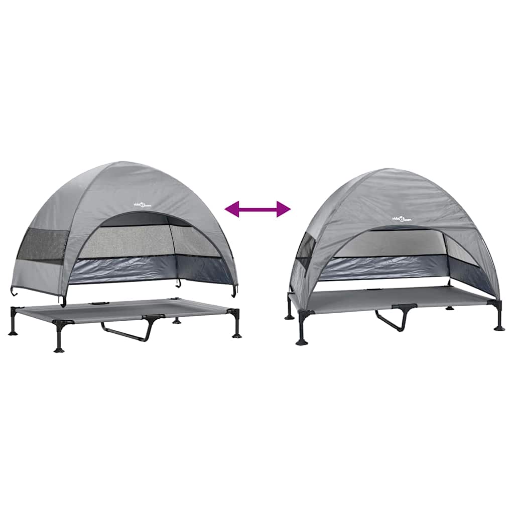 vidaXL Podnóżka dla psa Jasnoszary 127 x 81 x 108 cm Tkanina i Stal