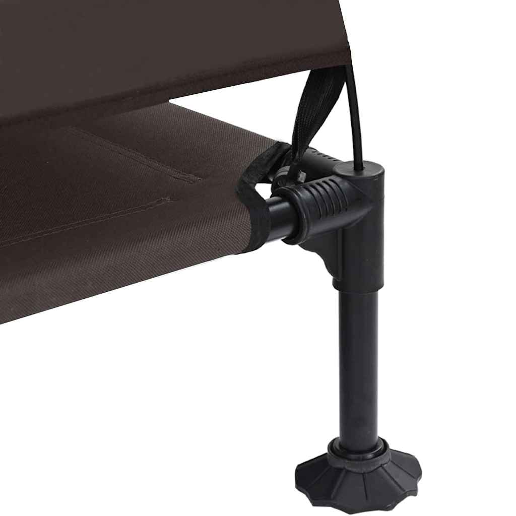 vidaXL Podnóżka dla psa Brązowy 127 x 81 x 108 cm Tkanina i Stal