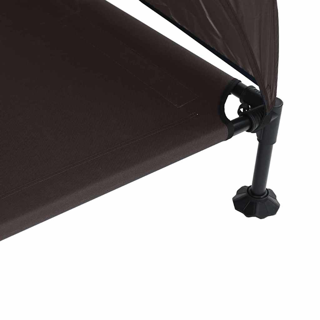 vidaXL Podnóżka dla psa Brązowy 127 x 81 x 108 cm Tkanina i Stal