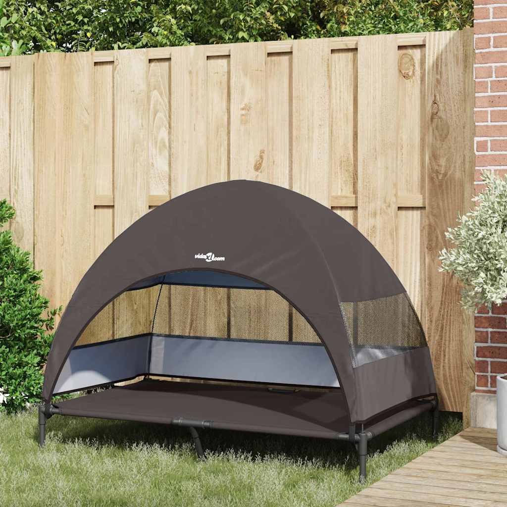 vidaXL Podnóżka dla psa Brązowy 127 x 81 x 108 cm Tkanina i Stal