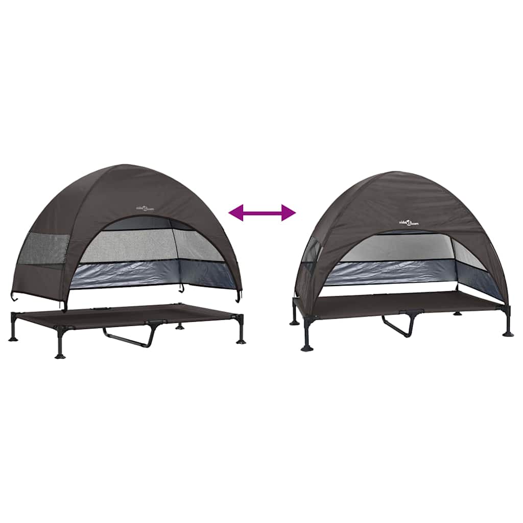 vidaXL Podnóżka dla psa Brązowy 127 x 81 x 108 cm Tkanina i Stal