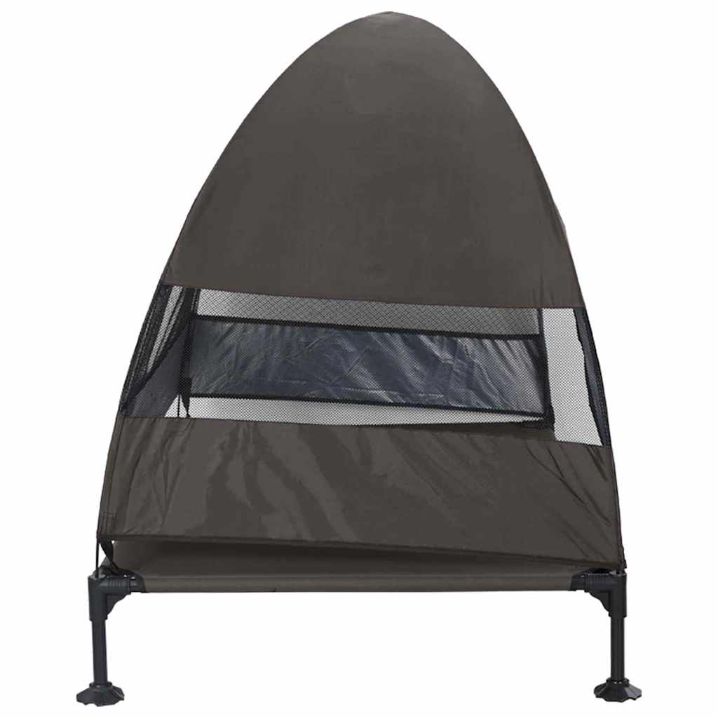 vidaXL Podnóżka dla psa Brązowy 127 x 81 x 108 cm Tkanina i Stal