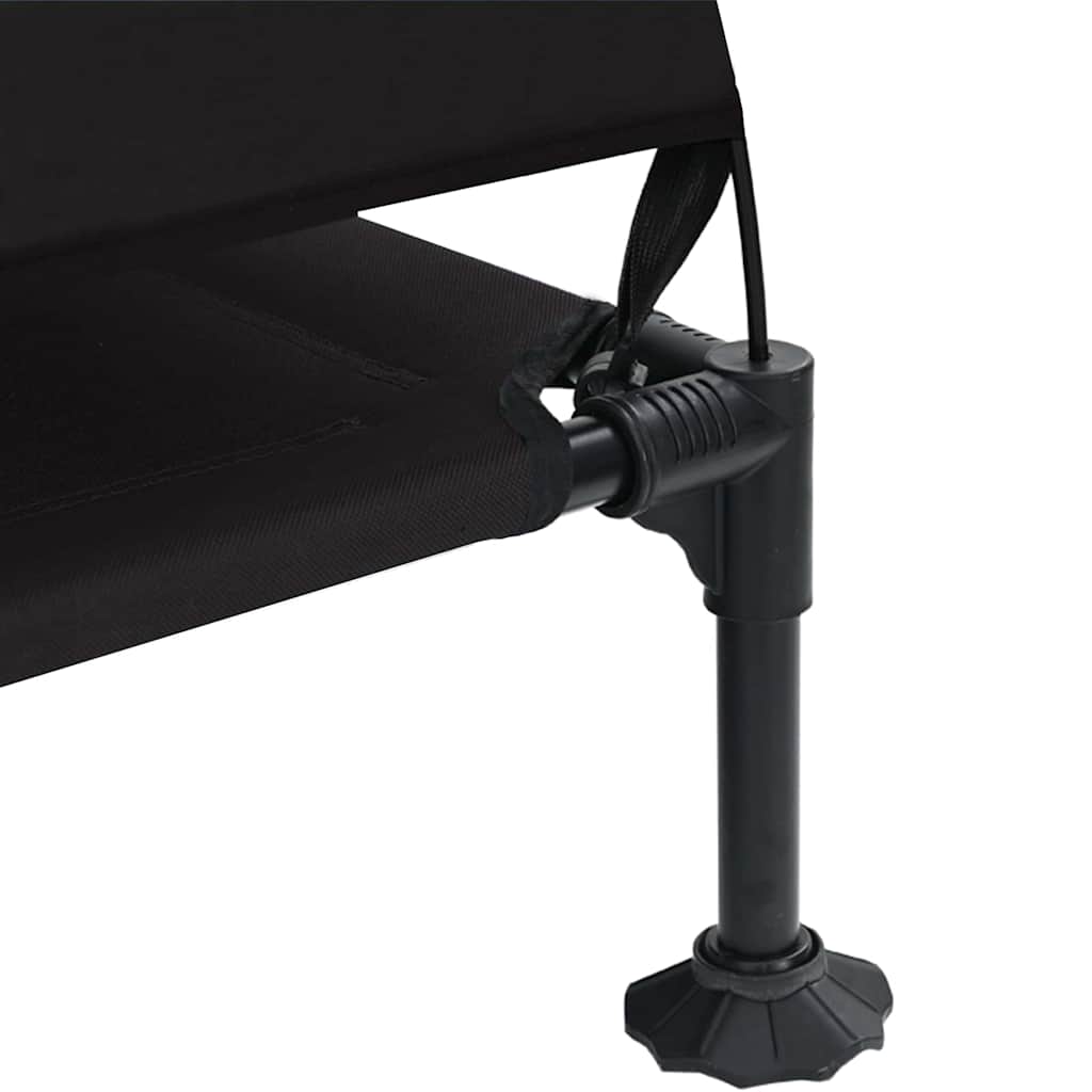 vidaXL Podnóżka dla psa Czarny 127 x 81 x 108 cm Tkanina i Stal