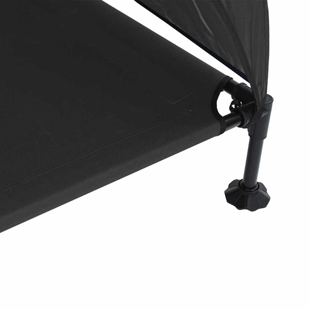 vidaXL Podnóżka dla psa Czarny 127 x 81 x 108 cm Tkanina i Stal