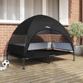 vidaXL Podnóżka dla psa Czarny 127 x 81 x 108 cm Tkanina i Stal