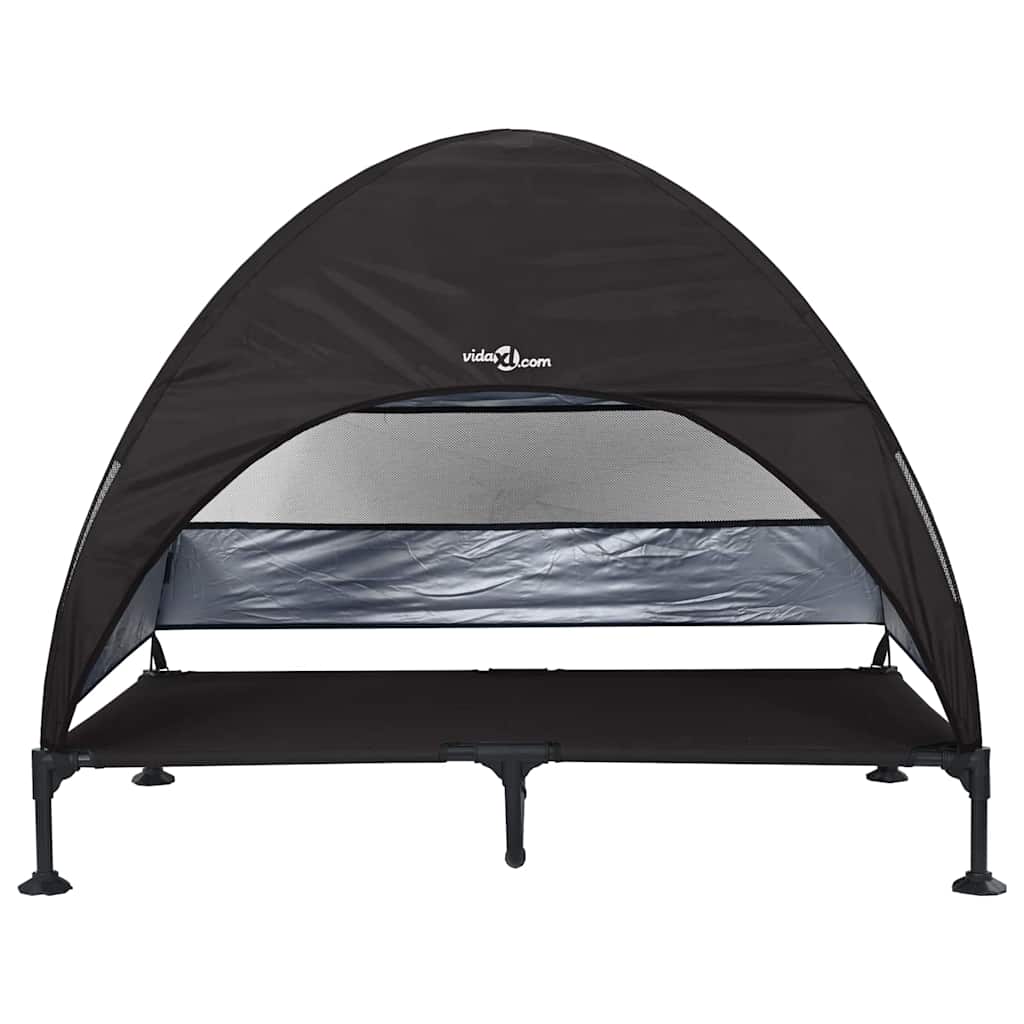 vidaXL Podnóżka dla psa Czarny 127 x 81 x 108 cm Tkanina i Stal