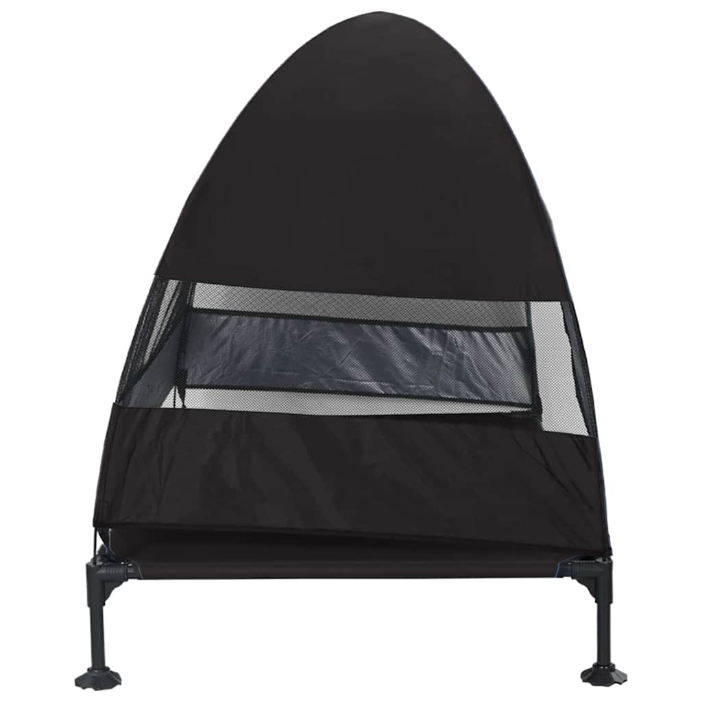 vidaXL Podnóżka dla psa Czarny 127 x 81 x 108 cm Tkanina i Stal