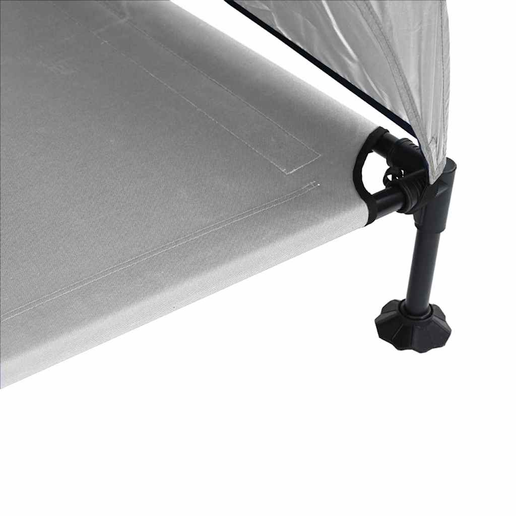 vidaXL Podnóżka dla psa Srebrnoszary 127 x 81 x 108 cm Tkanina i Stal