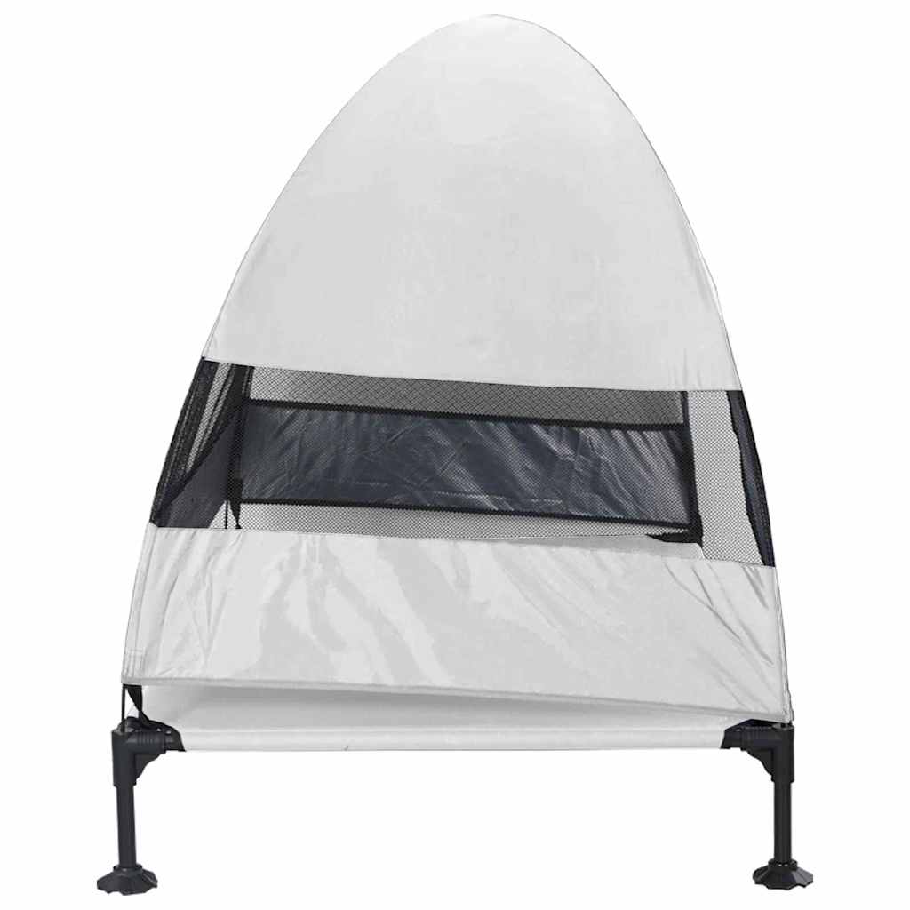 vidaXL Podnóżka dla psa Srebrnoszary 127 x 81 x 108 cm Tkanina i Stal