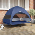 vidaXL Podnóżka dla psa Granatowy 127 x 81 x 108 cm Tkanina i Stal