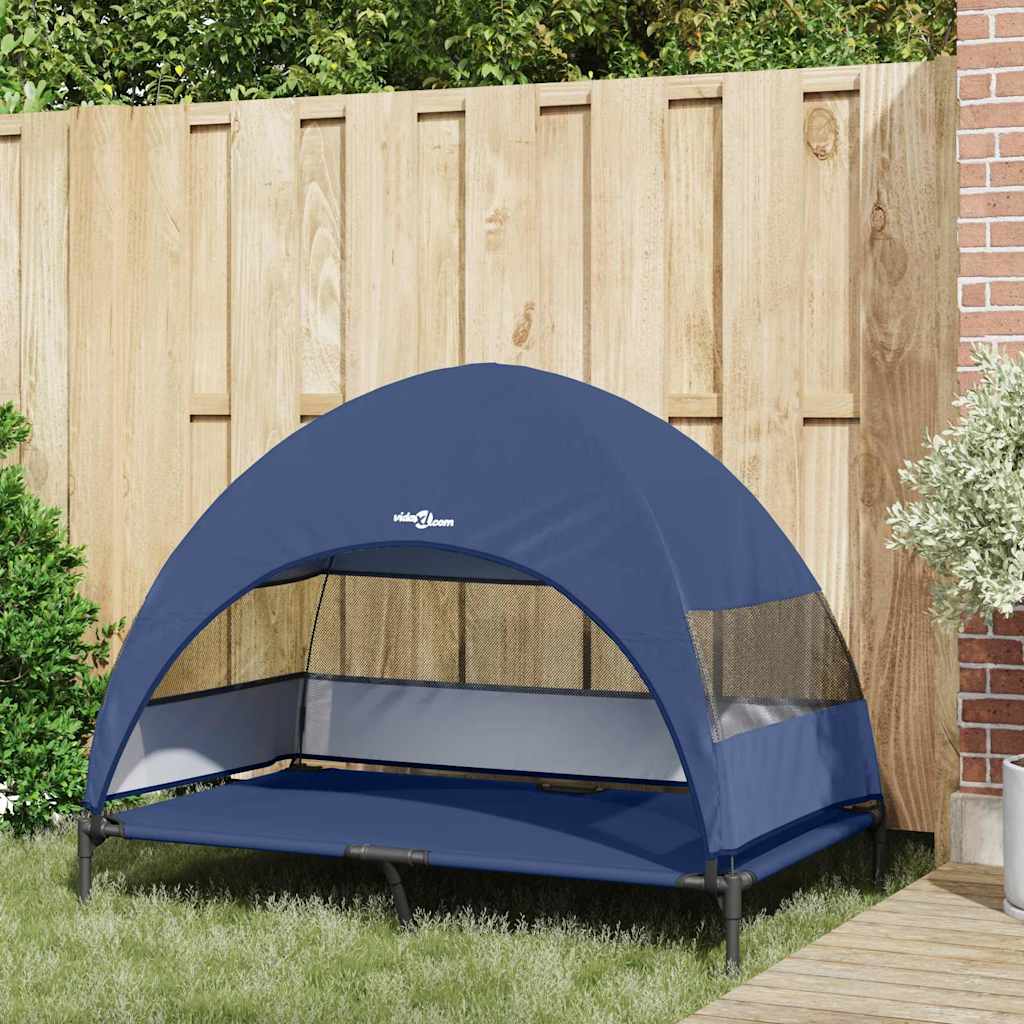 vidaXL Podnóżka dla psa Granatowy 127 x 81 x 108 cm Tkanina i Stal