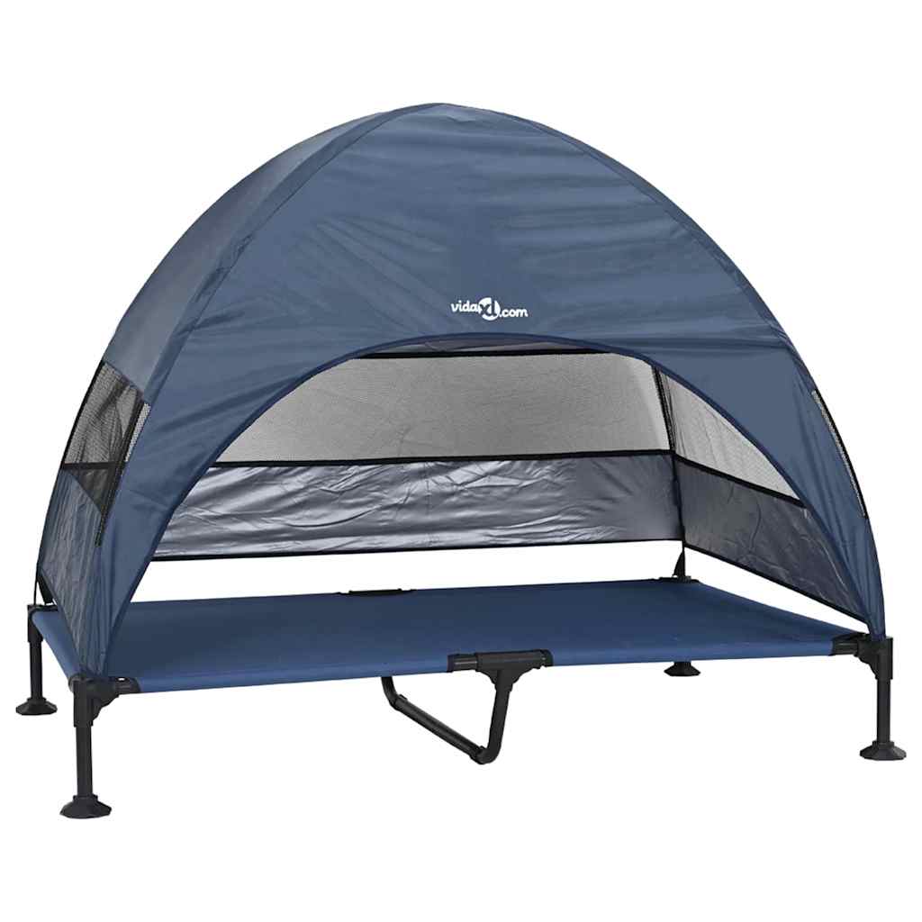 vidaXL Podnóżka dla psa Granatowy 127 x 81 x 108 cm Tkanina i Stal
