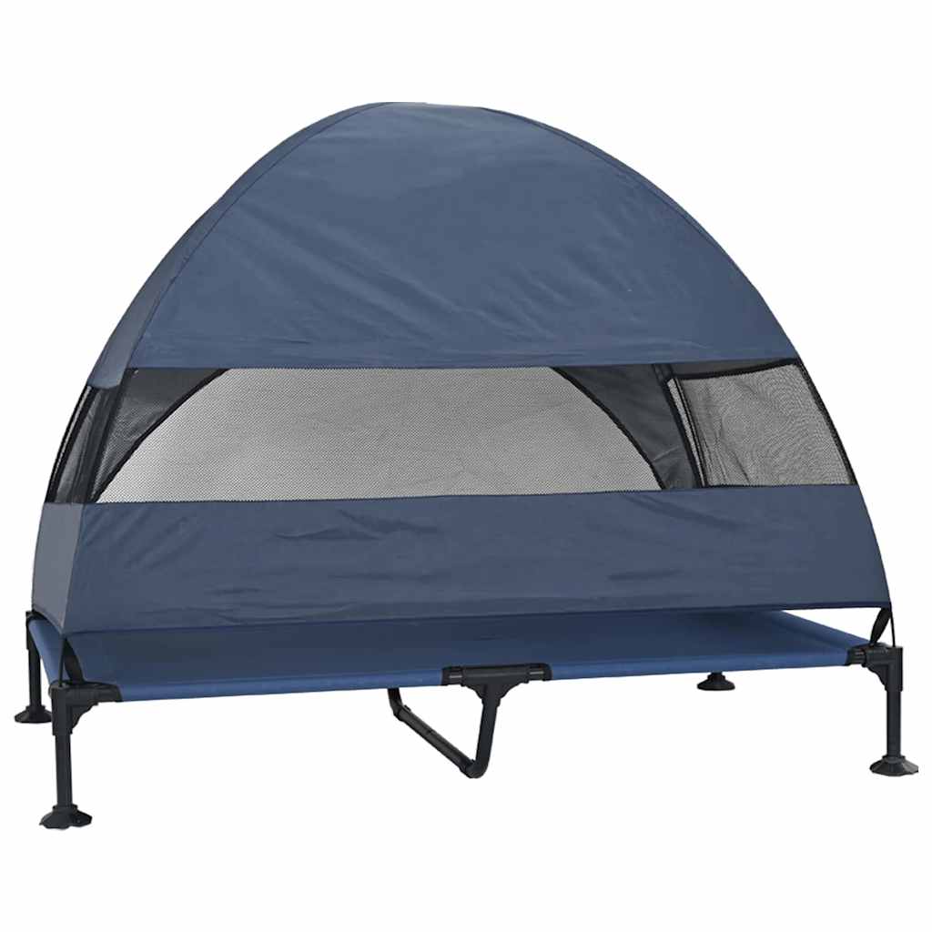 vidaXL Podnóżka dla psa Granatowy 127 x 81 x 108 cm Tkanina i Stal