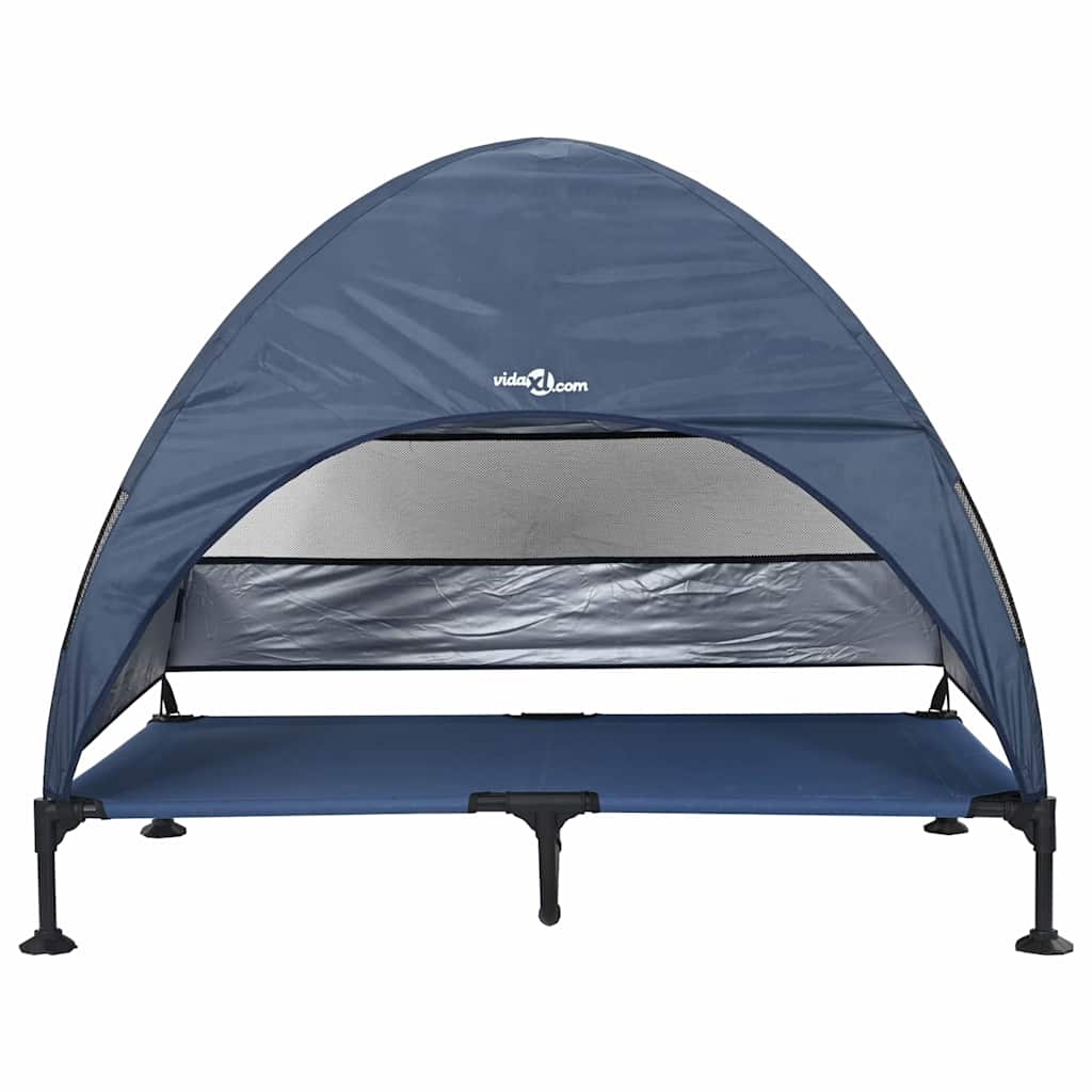 vidaXL Podnóżka dla psa Granatowy 127 x 81 x 108 cm Tkanina i Stal