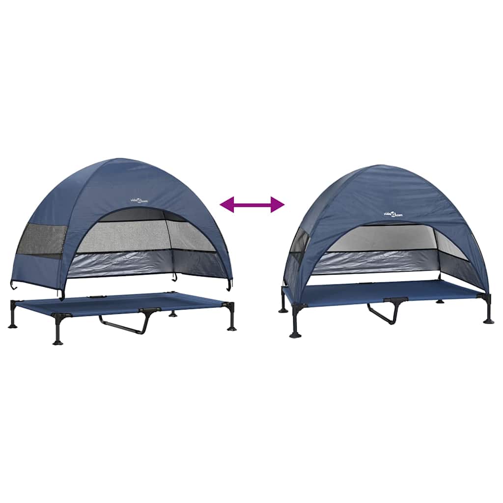 vidaXL Podnóżka dla psa Granatowy 127 x 81 x 108 cm Tkanina i Stal